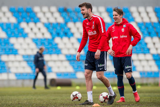 Håvard Nordtveit and Stefan Johansen of Norway