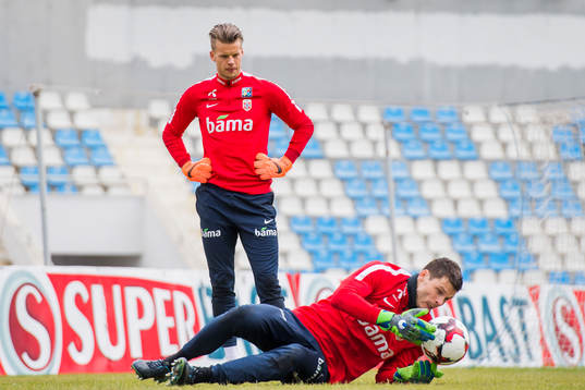 Goalkeeper Ørjan Håskjold Nyland and goalkeeper Rune