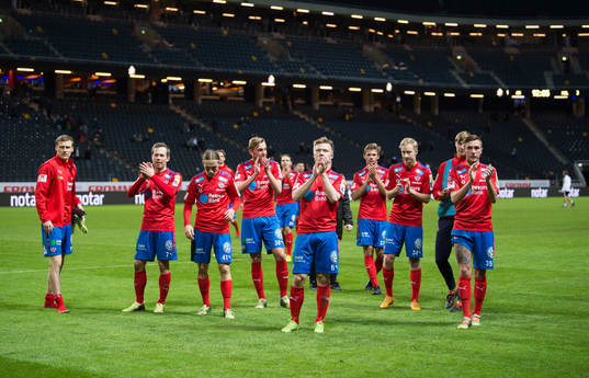 Helsingborgs spelare jublar
