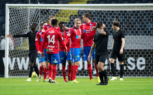 Helsingborgs spelare jublar