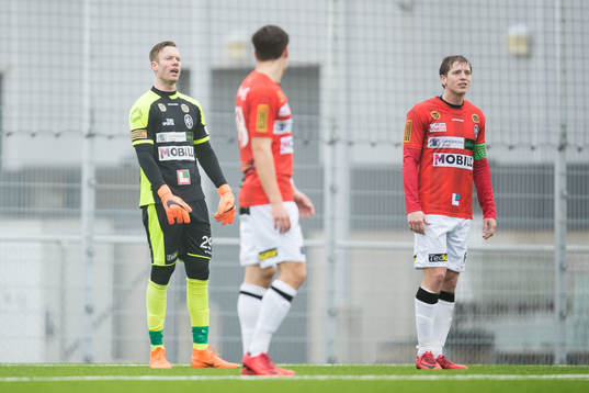 Landskronas målvakt Viktor Noring och Philip Andersson