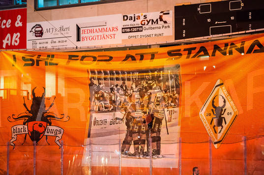 Supporterklubben Black bugs hissar tifo