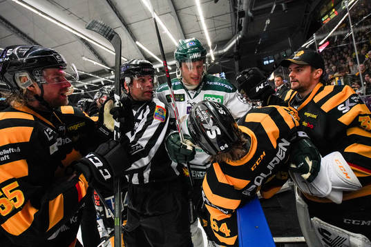 Skellefteås Jonathan Pudas, Michael Kostka  och målvakt