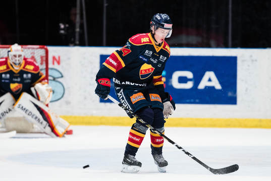 Djurgårdens Lukas Vejdemo täcker ett skott