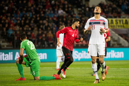 Bjørn Maars Johnsen of Norway reacts