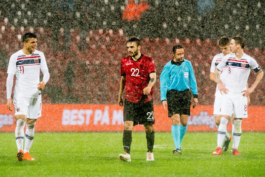 Mohamed Elyounoussi of Norway, Kamer Qaka of Albania and
