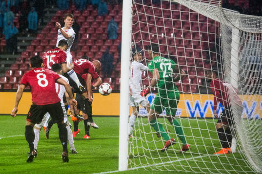Sigurd Rosted of Norway scores 1-0