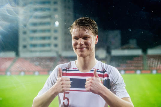 Sigurd Rosted of Norway celebrates