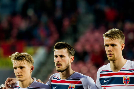 Martin Ødegaard, Håvard Nordtveit and Kristoffer Ajer of