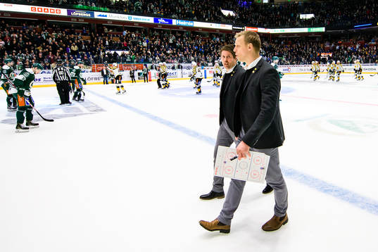 Skellefteås tränare Stefan Klockare och Bert Robertsson
