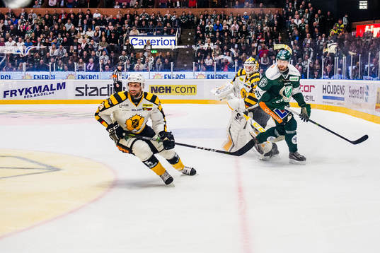 Skellefteås Johan Alm, målvakt Joni Ortio och Färjestads