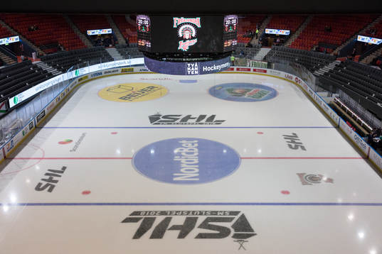 Scandinavium interiört innan kvartsfinal 5 i SM-slutspelet