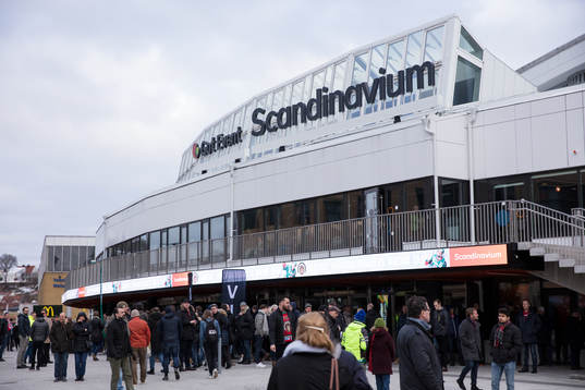 Scandinavium exteriört innan kvartsfinal 5 i SM-slutspelet