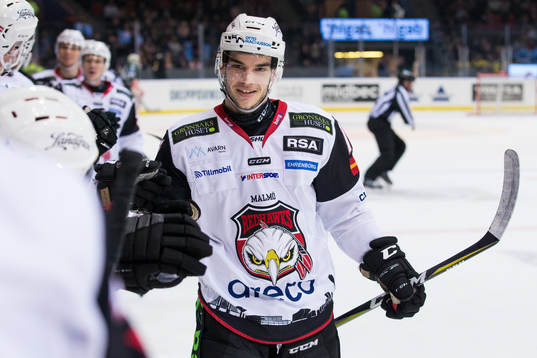 Malmö Redhawks Lukas Haudum jublar