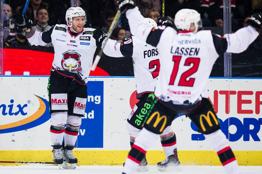 Malmö Redhawks Frederik Storm jublar