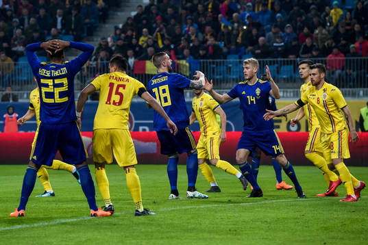 Sveriges Isaac Kiese Thelin, Pontus Jansson och Filip