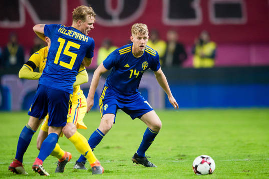 Sveriges Oscar Hiljemark och Filip Helander