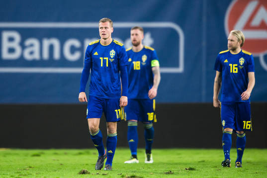 Sveriges Viktor Claesson , Pontus Jansson och Johan Larsson