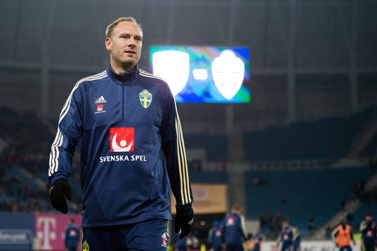 Sveriges Andreas Granqvist före en träningslandskamp i