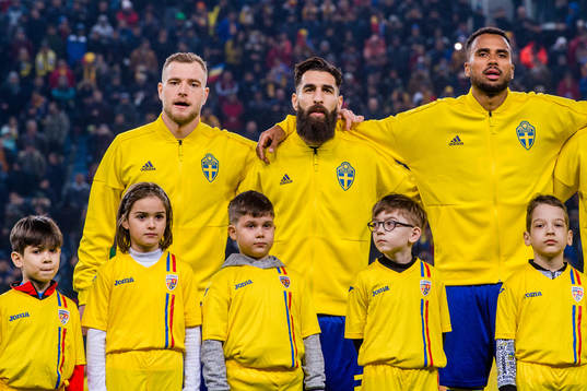 Sveriges John Guidetti , Jimmy Durmaz och Isaac Kiese