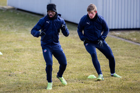 Helsingborgs Mohammed Abubakari och Carl Thulin