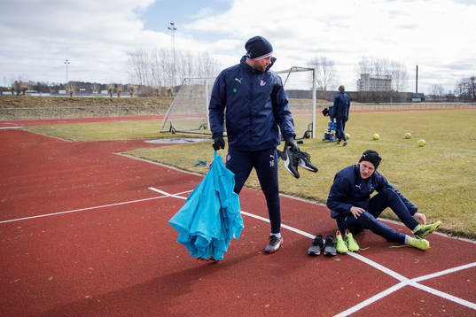 Helsingborgs Mikael Dahlberg och Andri Bjarnason
