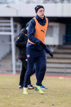 Helsingborgs Andri Bjarnason grimaserar