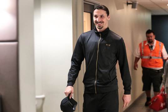 I denna handoutbild från LA Galaxy ses Zlatan Ibrahimovic,
