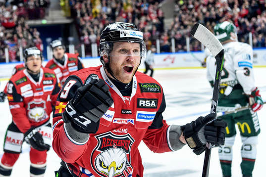 Malmö Redhawks Frederik Storm jublar