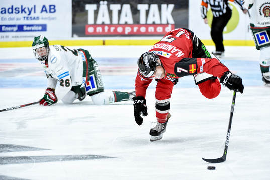 Frölundas Rasmus Dahlin och Malmö Redhawks Nils Andersson