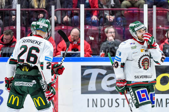 Frölundas Rasmus Dahlin och Joel Lundqvist deppar