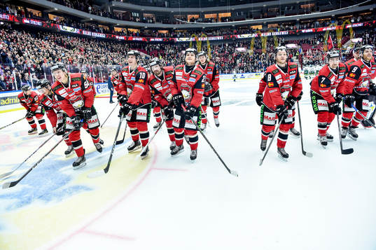 Malmö Redhawks spelare jublar