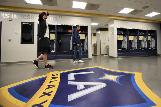 I denna handoutbild från LA Galaxy ses Zlatan Ibrahimovic