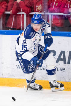 Leksands Johan Porsberger  i ishockeymatchen i direktkvalet