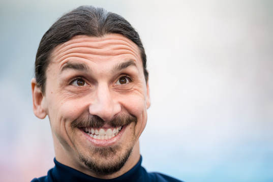 LA Galaxys Zlatan Ibrahimovic före fotbollsmatchen i MLS