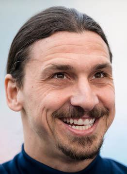 LA Galaxys Zlatan Ibrahimovic före fotbollsmatchen i MLS