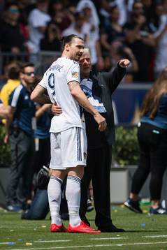 LA Galaxys Zlatan Ibrahimovic och Sigi Schmid, Tränare