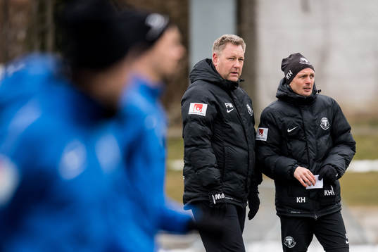 Trelleborgs tränare Patrick Winqvist och assisterande