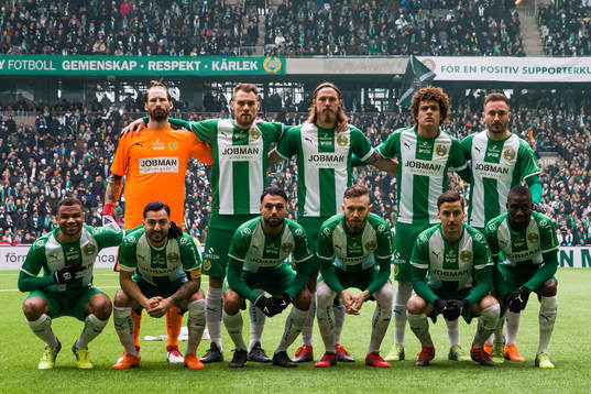 Hammarbys startelva innan fotbollsmatchen i Allsvenskan