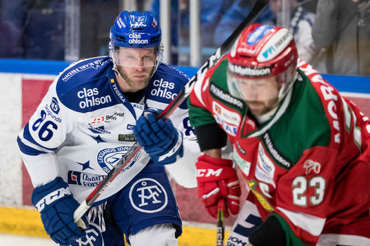 Leksands Daniel Pietta  i ishockeymatchen i direktkvalet