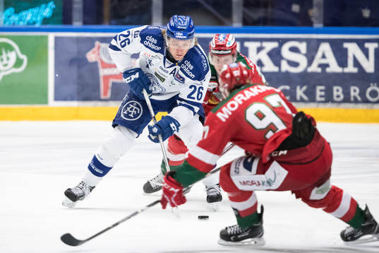 Leksands Patrik Norén  i ishockeymatchen i direktkvalet