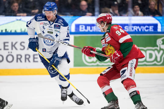Leksands Marcel Müller och Moras Sebastian Hartmann  i