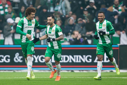 Hammarbys Jiloan Hamad jublar med Neto Borges