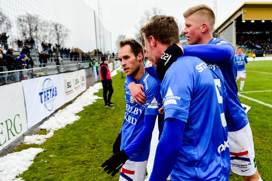 Trelleborgs spelare jublar