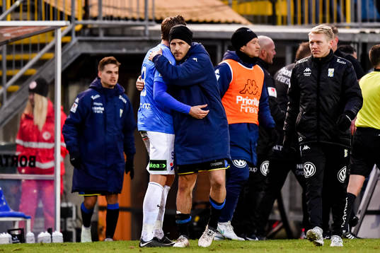 Trelleborgs Marcus Pode och IFK Göteborgs Tobias Hysén
