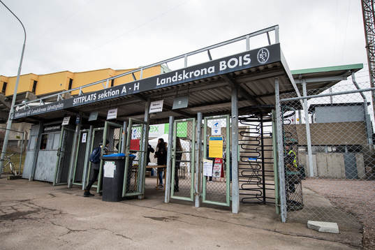 Vy på entrén till Landskrona IP