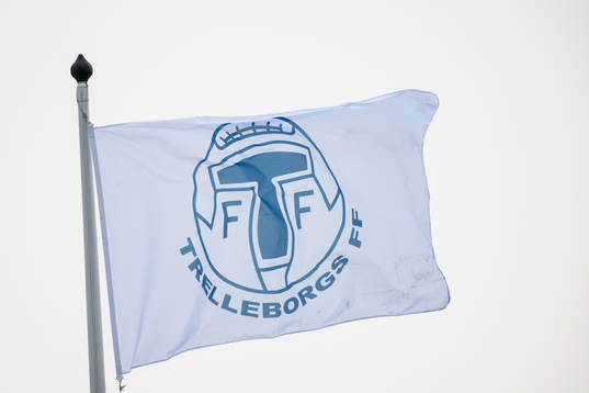 Trelleborgs klubbmärke på en flagga
