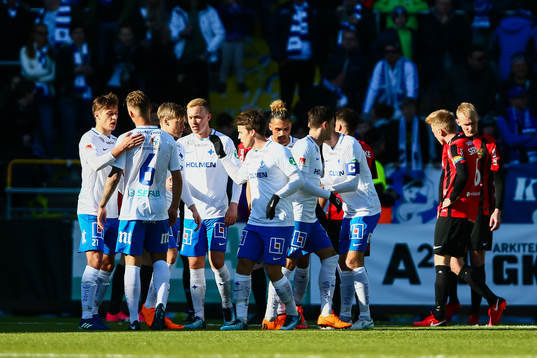 Norrköpings spelare jublar