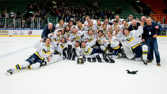 HV71 Svenska mästare 2018 poserar  i en lagbild