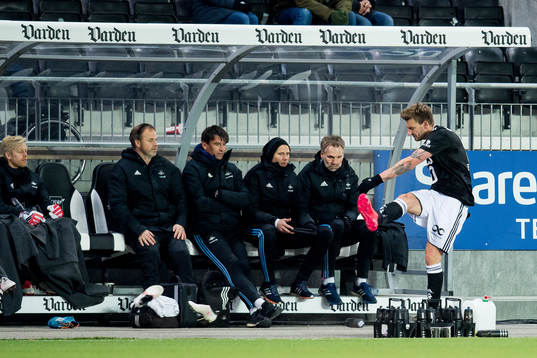 Nicklas Bendtner of Rosenborg reacts